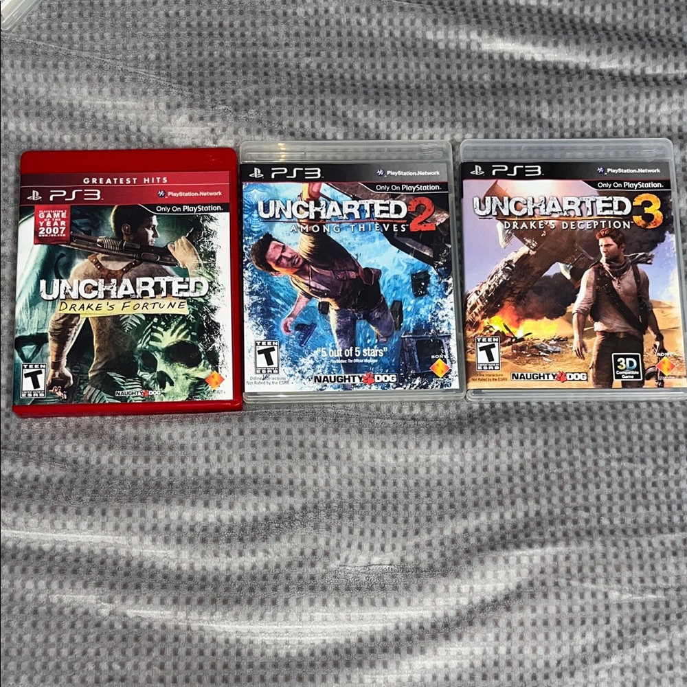 Uncharted PS3 Game Collection by Naughty Dog 3 Discs 1, 2, &3 EUC PlayStation